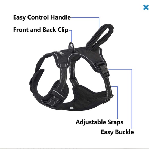 ANWA No Pull Dog Harness Pet Reflective Control Adjustable Vest with Handle - Picture 4 of 6